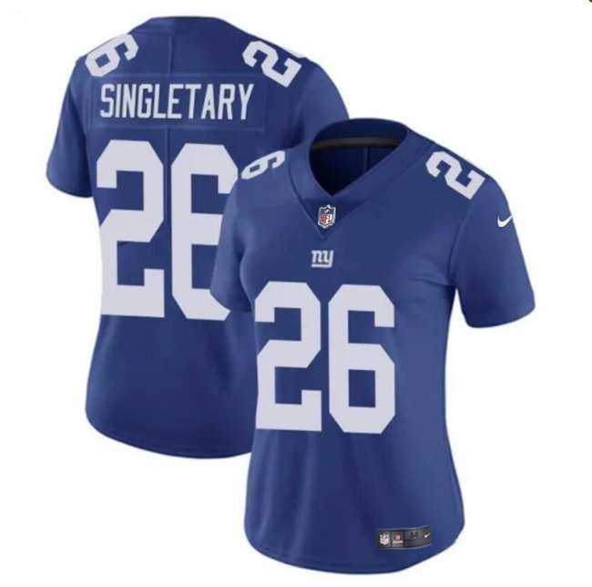 Women's New York Giants #26 Devin Singletary Blue Vapor Stitched Jersey(Run Small)